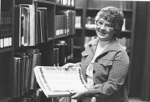 Photo of Marilyn J. Lass, firs librarian of the Minnesota Room