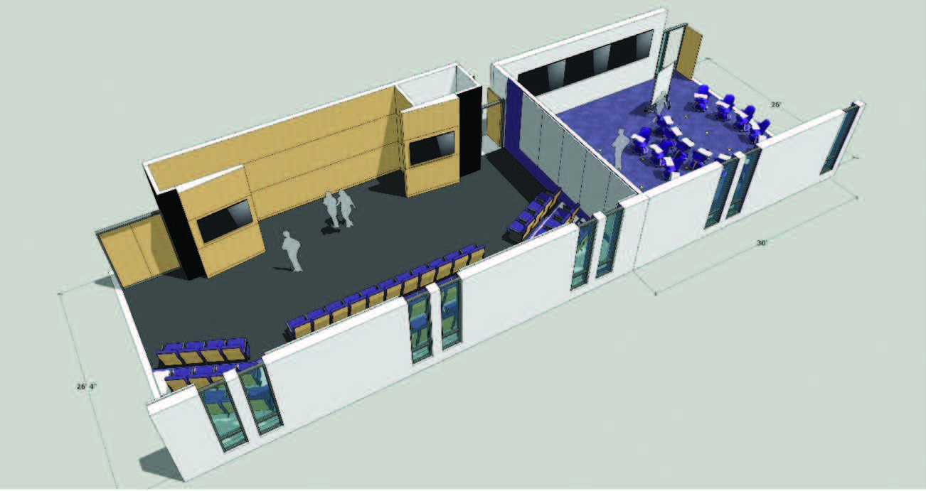 a diagram of a room with chairs and tables