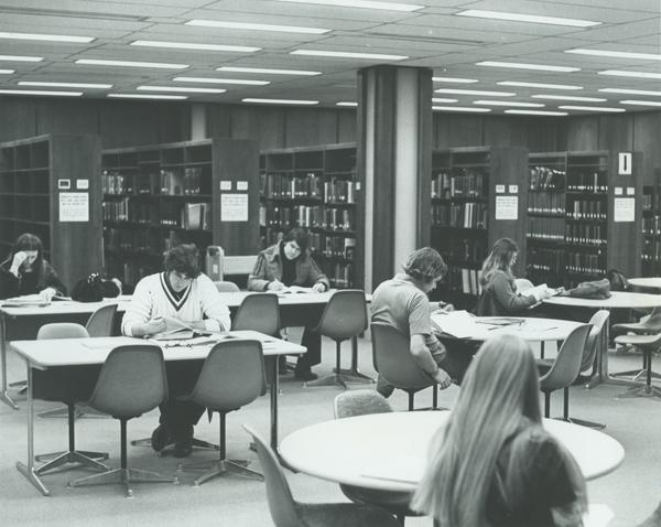 Students studying in the Minnesota Room