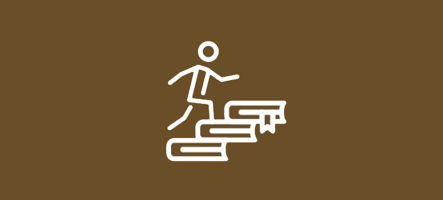 a person walking up a stair