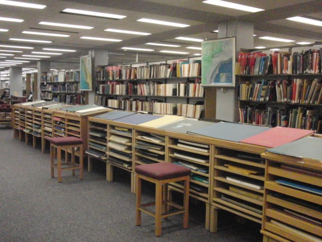 Memorial Library first floor maps area